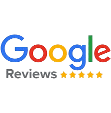 Trust and compliance badges showing Google Reviews with 5-star rating,